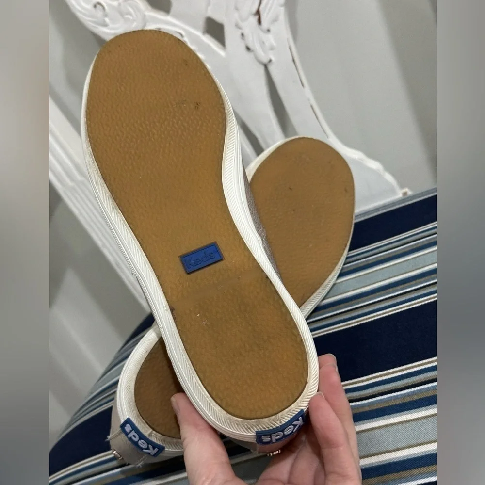 Kate Spade X Keds Rose‎ Gold Metallic Sneakers Shoes Size 7.5